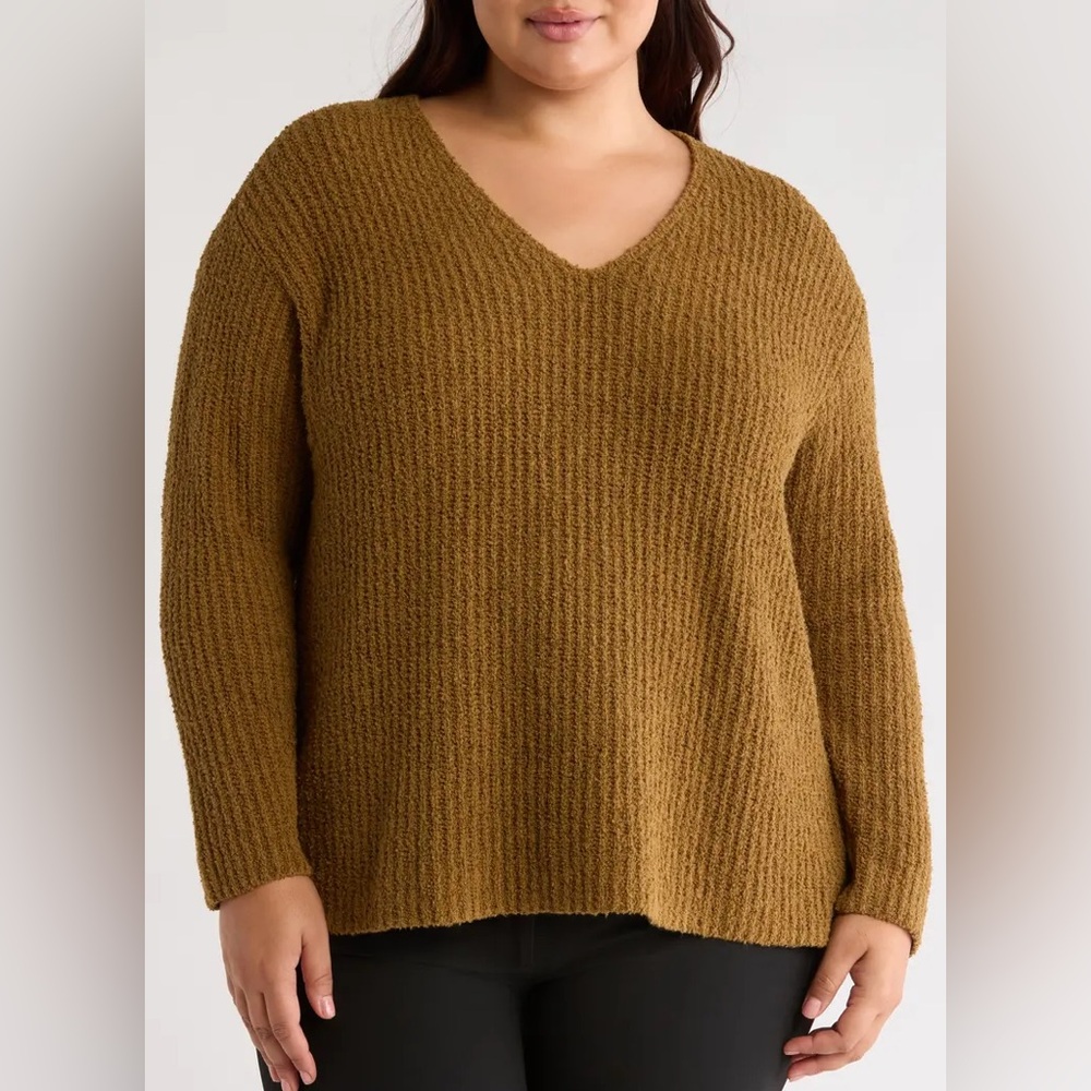 Eileen Fisher Woman Size XL V-Neck‎ Organic Cotton & Cashmere Blend Sweater NWT